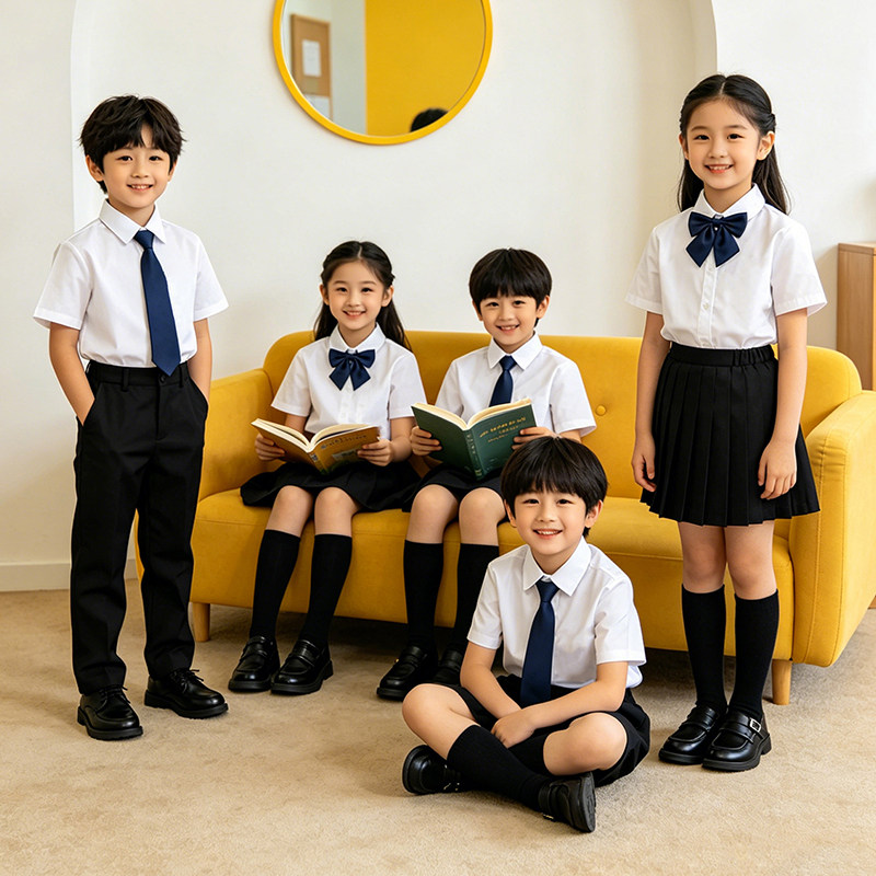 儿童合唱团中小学生男女童主持人演出服诗歌朗诵比赛演讲表演服装
