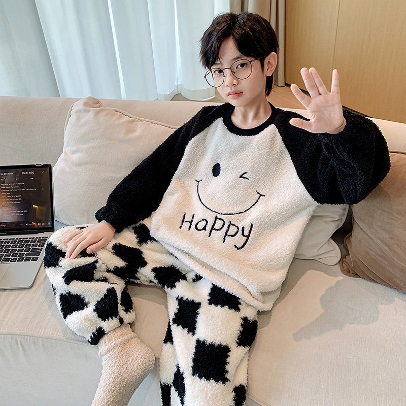 男童秋冬季家居服套装2025新款