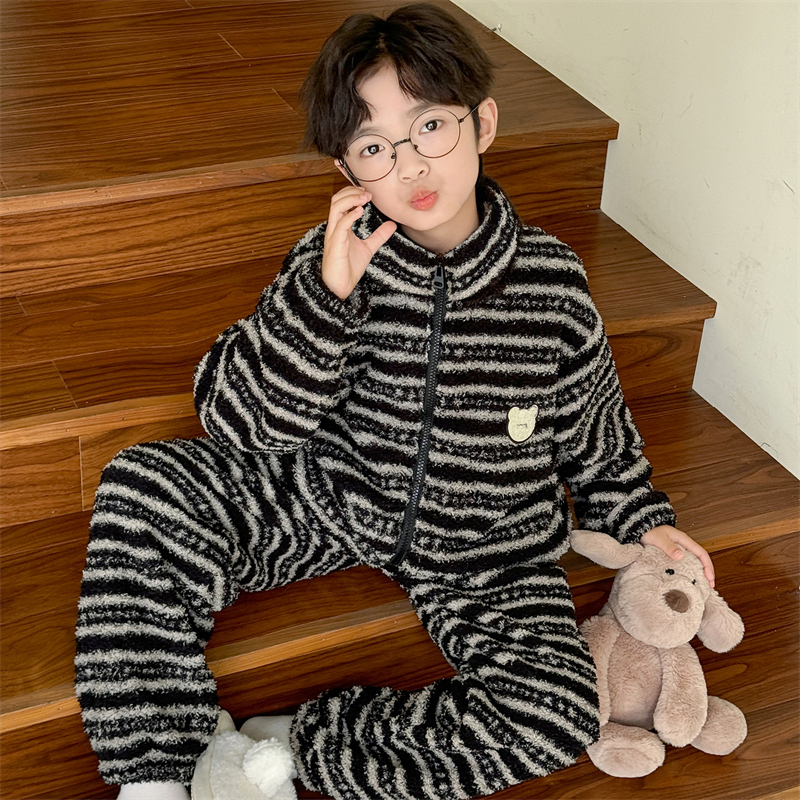 男童秋冬家居服套装2025新款