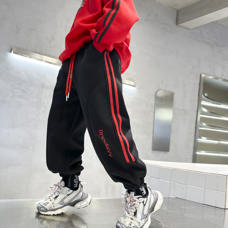 男童秋冬加绒休闲裤2025新款