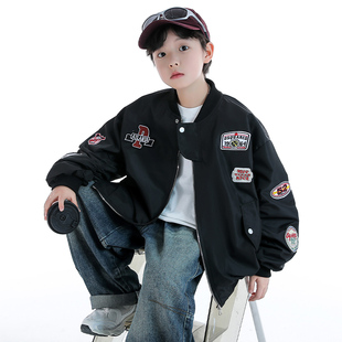 儿童装男童外套春秋款2026新款春季中大童男孩休闲衣服春装酷帅潮