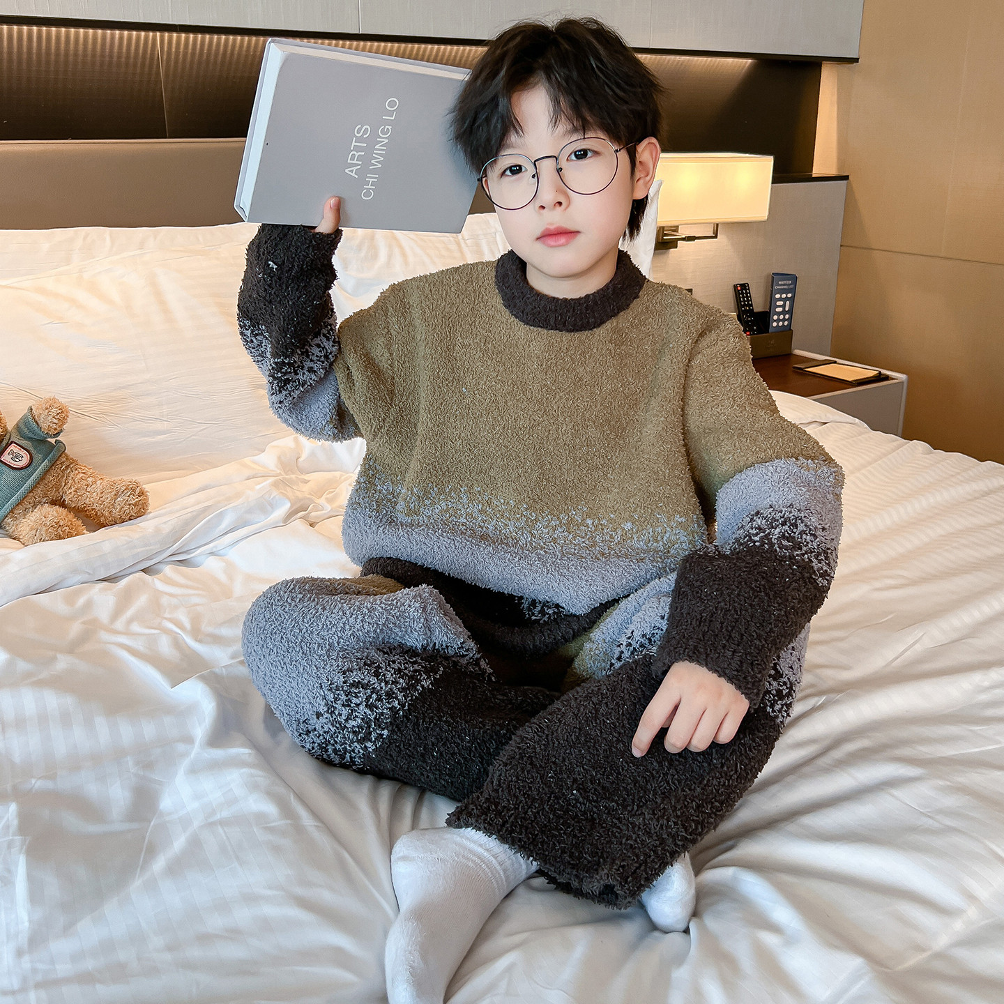 男童秋冬家居服套装2025新款