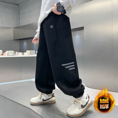 男童秋冬加绒休闲裤2025新款