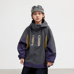 儿童装男童外套春秋款2026新款春季中大童男孩冲锋衣酷帅春装衣服