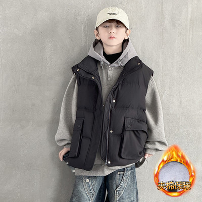 男童秋冬夹棉马甲2025新款