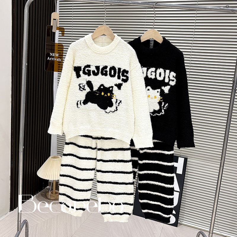 男童睡衣秋冬款冬季加厚