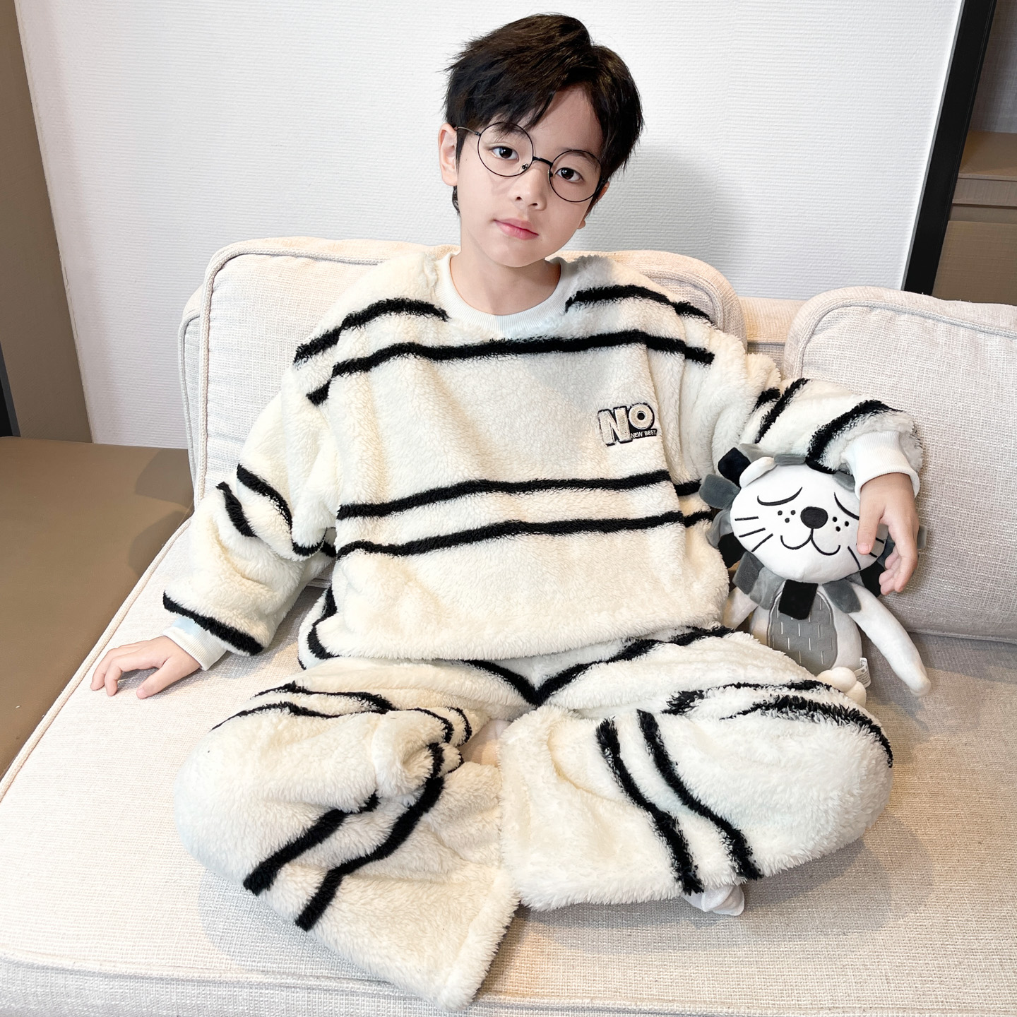 男童秋冬家居服套装2025新款