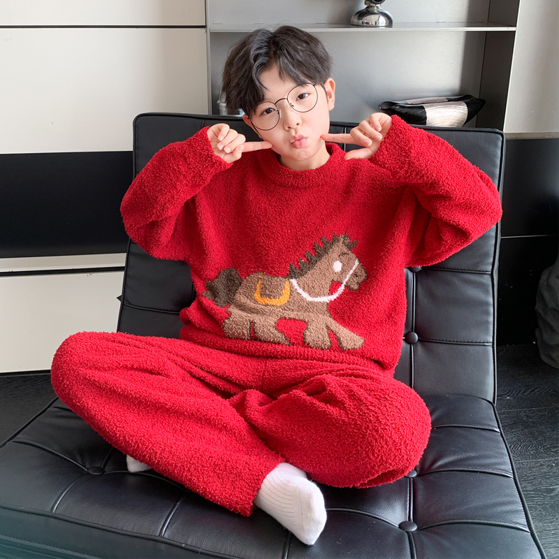 男童秋冬家居服套装2025新款