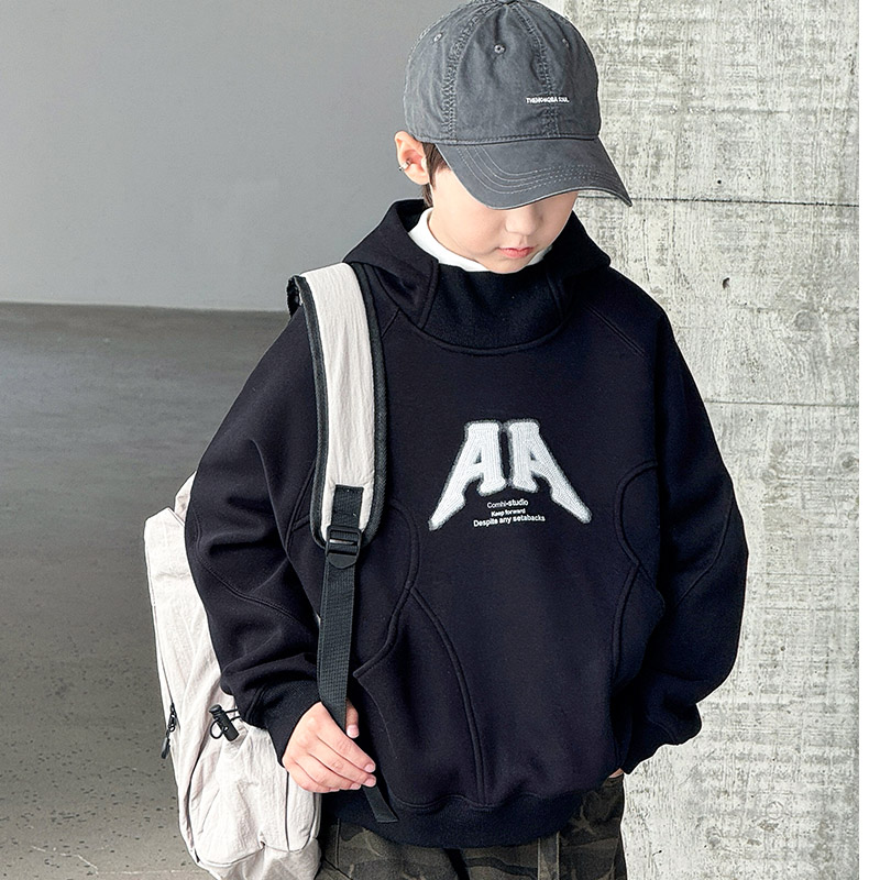 男童秋冬加绒卫衣2025新款