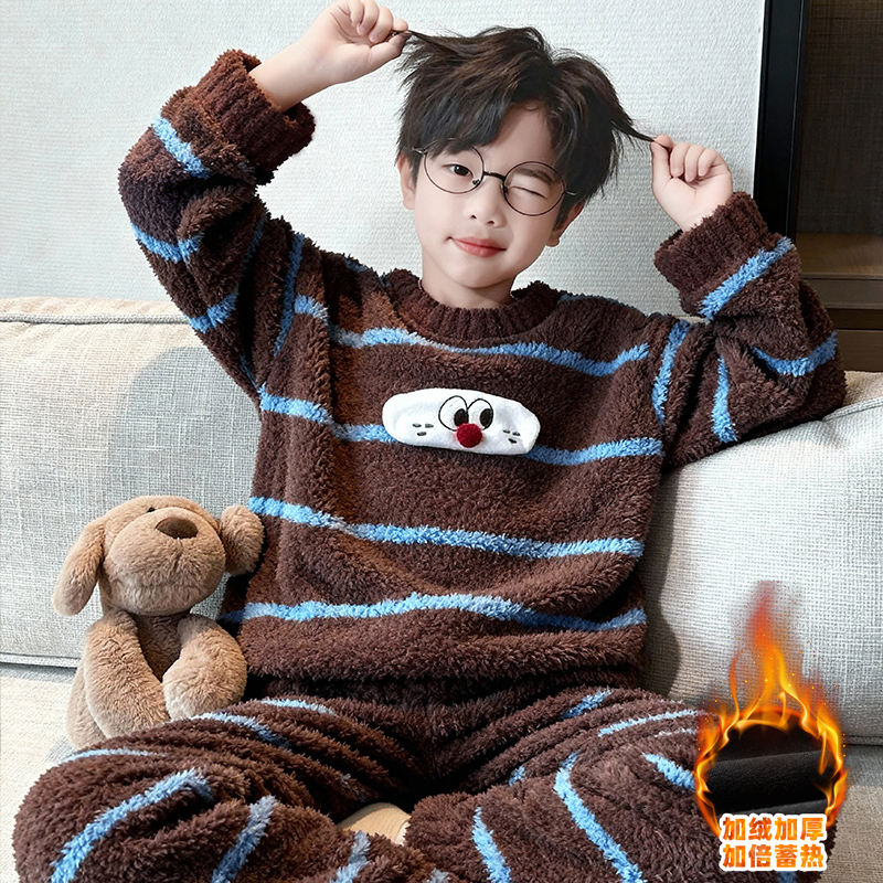 男童秋冬家居服套装2025新款