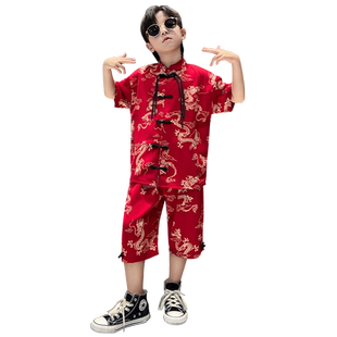 儿童装男童汉服夏装套装2026新款唐装中大童古风男孩夏季中国风潮