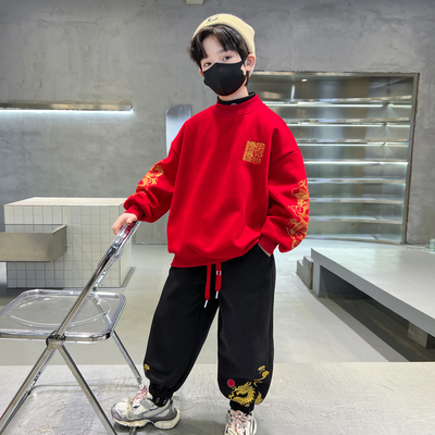 男童秋冬马年套装2025新款