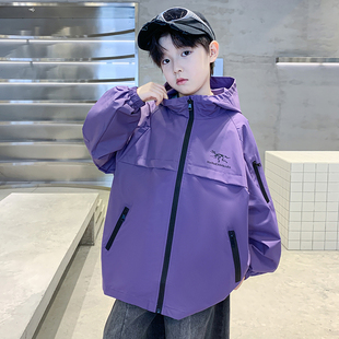 儿童装男童外套春秋款2026新款春季中大童男孩冲锋衣酷帅春装衣服