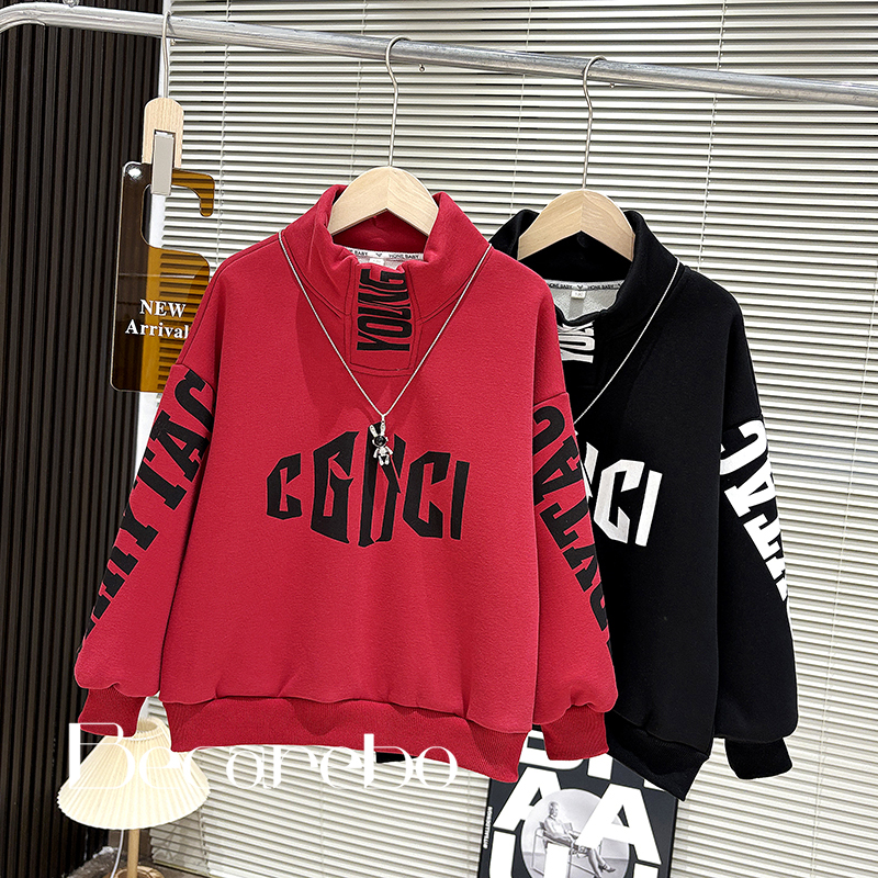 男童冬季加绒加厚卫衣2025