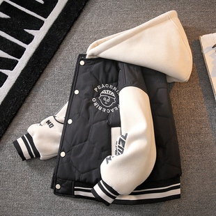 儿童装男童冬装外套2026新款中大童棒球服夹棉加厚保暖洋气秋冬款