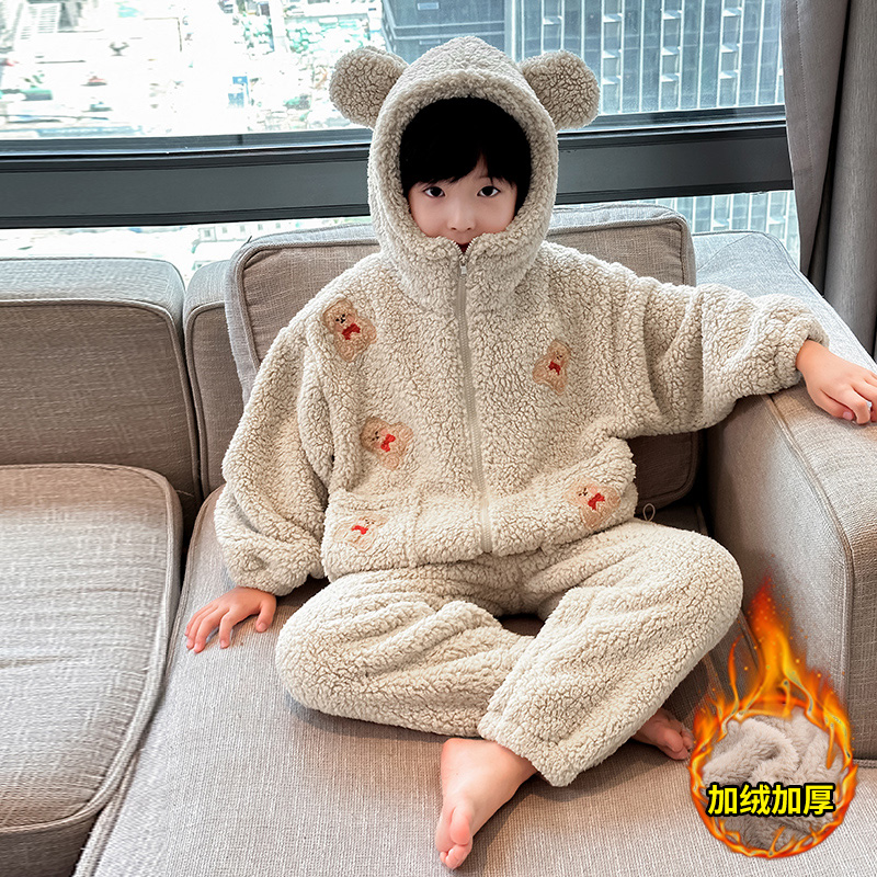 男童秋冬家居服套装2025新款