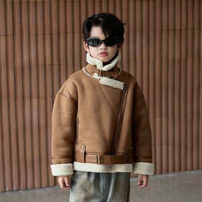 男童冬季皮衣2025新款