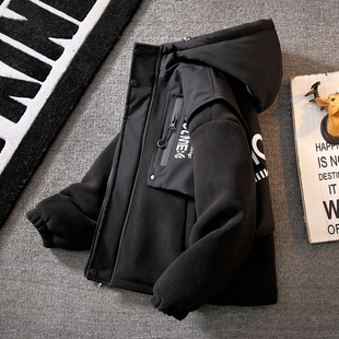 儿童装男童外套秋冬款2025新款男孩棉服冬季大童加绒加厚棉衣冬装