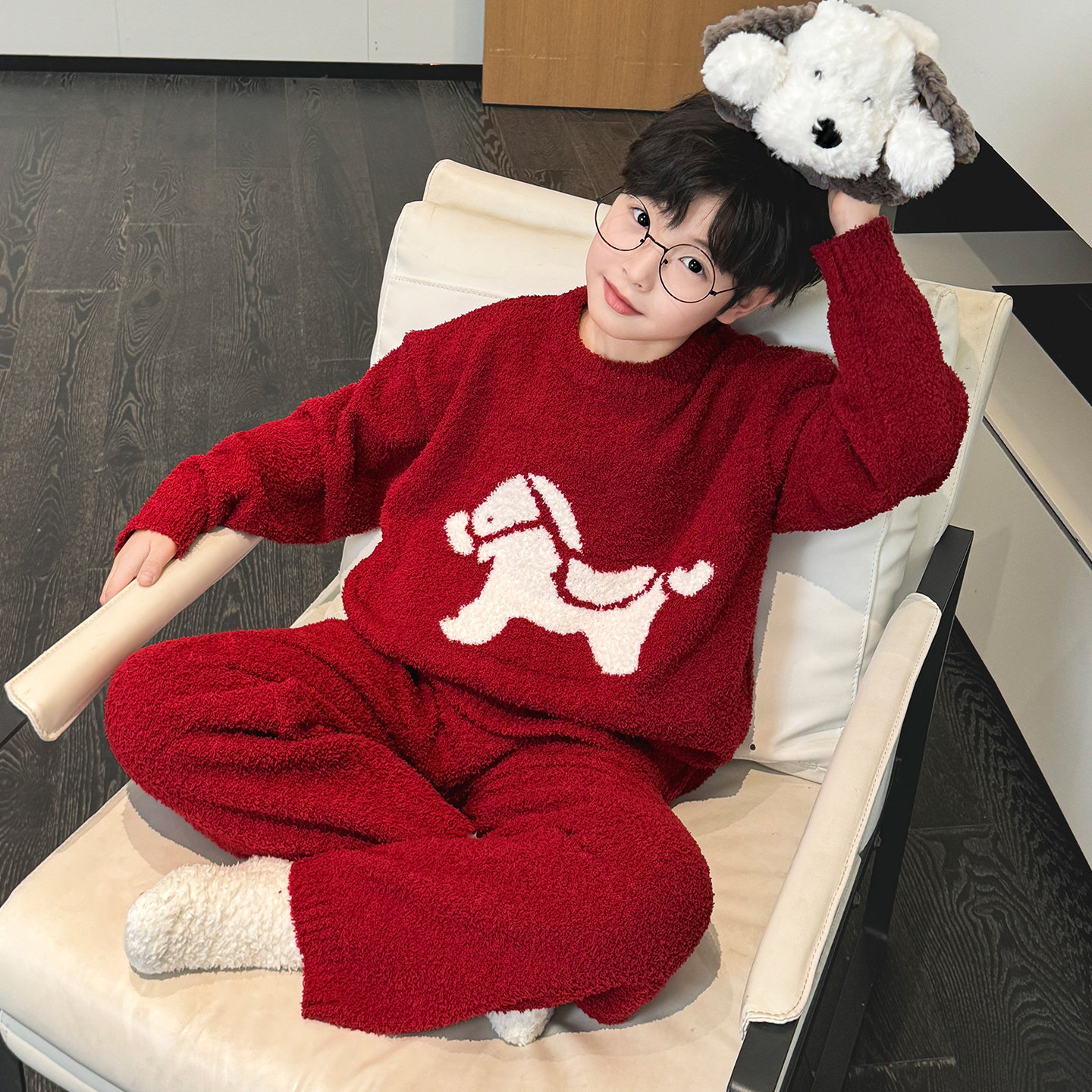 男童秋冬家居服套装2025新款