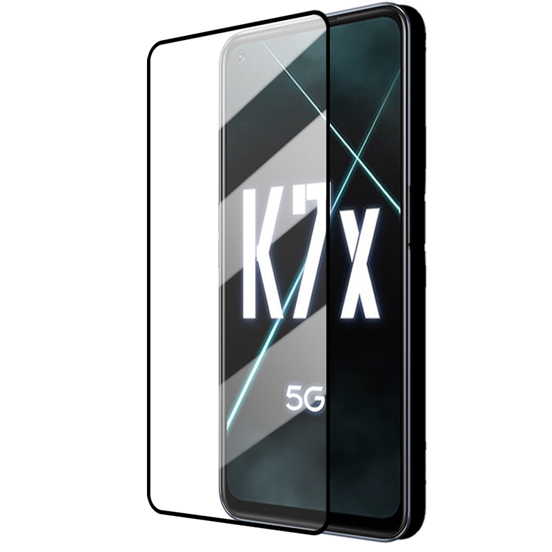 适用OPPOK7X5G黑边钢化膜