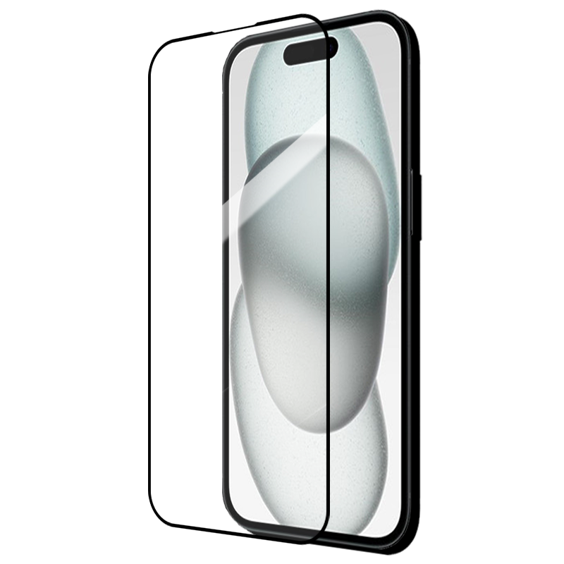 适用苹果15黑边钢化膜IPHONE 15Pro大视窗无白边手机钻石膜15Plus全屏15ProMax高清抗指纹抗眼防蓝光防爆屏保