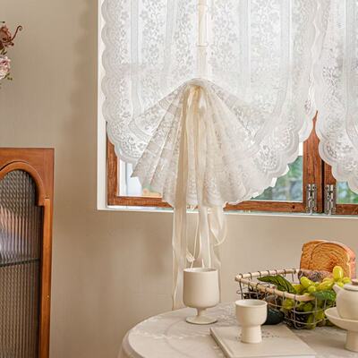 法式美式绣花遮光短帘