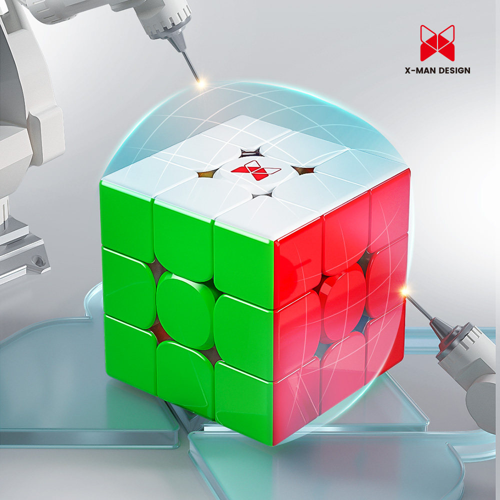 奇艺风三阶透明轴心磁力魔方磁悬浮可调节阶专业比赛解压儿童玩具