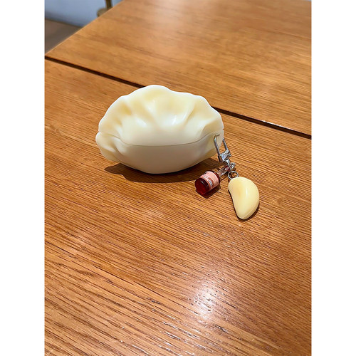 超火趣味个性白色饺子适用华为pro4外壳蓝牙freeclip2代典藏版5i耳机壳7i软freebuds4硅胶Pro5保护se3防摔SE2