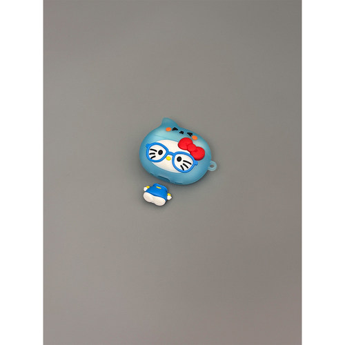 新款可爱戴眼镜酷儿猫咪适用AirPods4代耳机壳苹果AirPodsPro3代无线蓝牙1/2/3代软硅胶Pro2代防摔Pro三代女