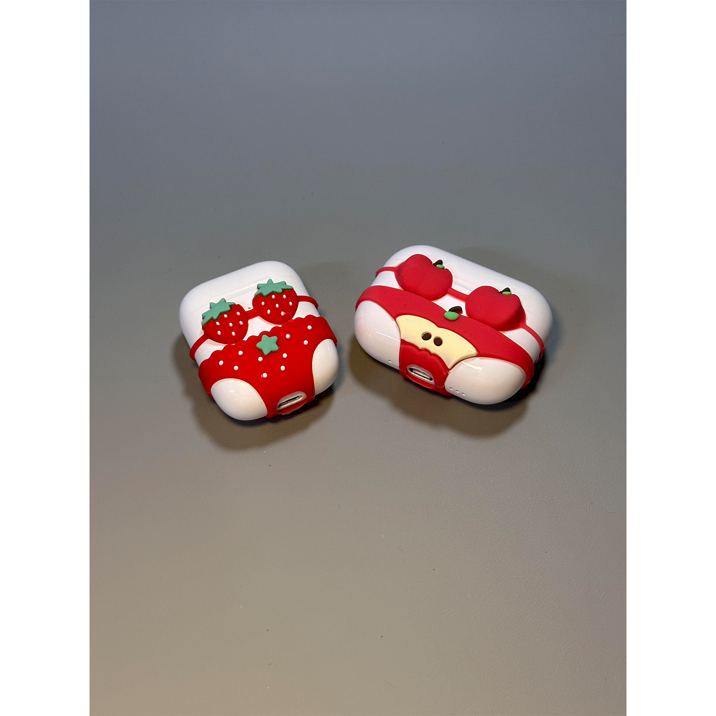 趣味可爱草莓苹果比基尼适用AirPods4代耳机壳苹果无线蓝牙AirPodsPro3代软1/2代硅胶3代防摔套pro三代Pro2代