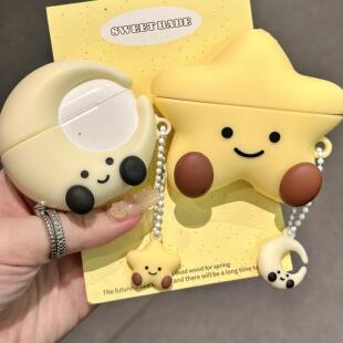 jellycat超萌可爱星星月亮拉铃适用苹果无线蓝牙AirPodsPro耳机壳4代软AirPods1/2硅胶AirPods3代保护套Pro2