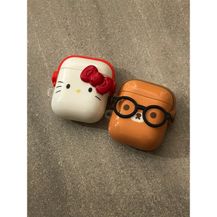萌系可爱耳罩Kitty猫轻松熊适用AirPods4代耳机壳苹果AirPodsPro3代无线蓝牙1 3代软硅胶Pro2防摔Pro三代女
