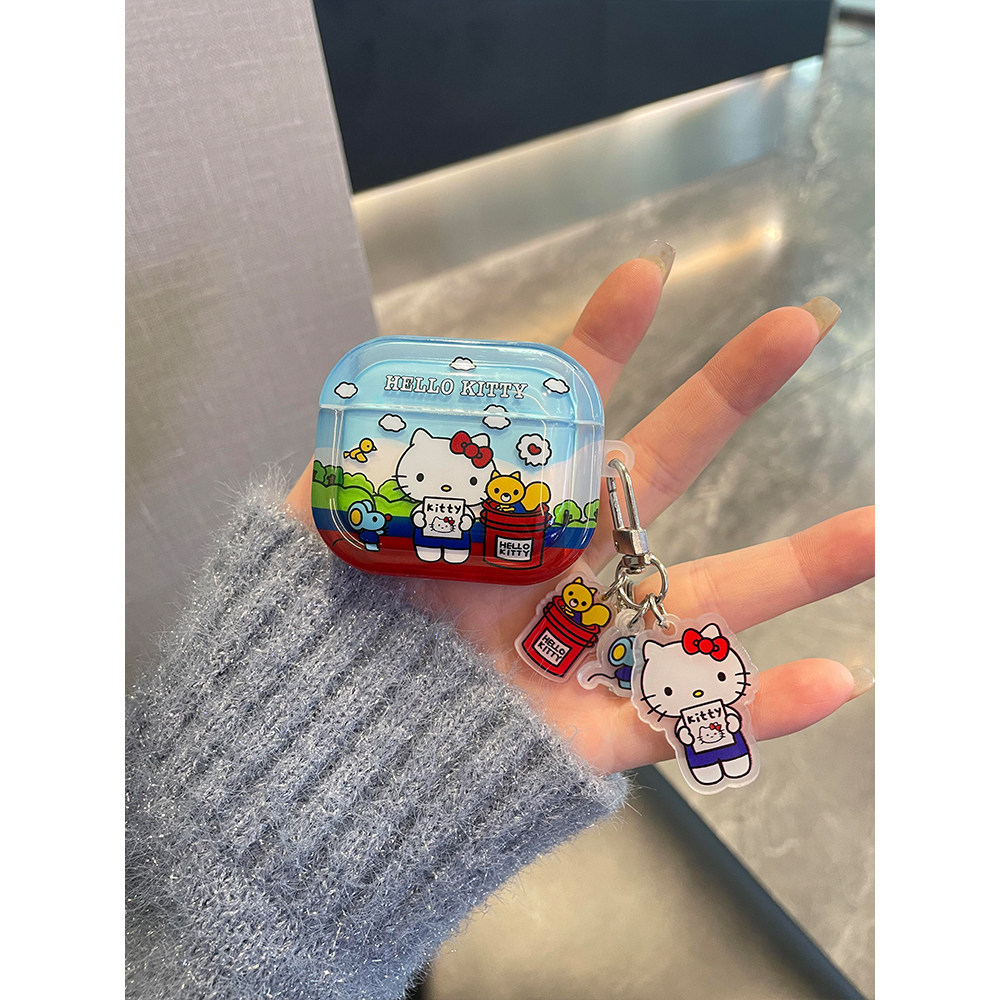 萌系可爱Kitty猫松鼠插画适用苹果无线蓝牙AirPodsPro耳机壳AirPods4代软AirPods1/2硅胶3代防摔套Pro2代女款,3C数码配件,耳机保护套,淘宝优惠券,粉丝福利购,淘宝优惠卷