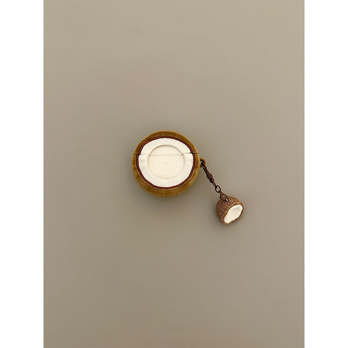 趣味个性植绒椰子冻果肉适用苹果无线蓝牙AirPodsPro三代耳机壳AirPods4代女款1/2代软硅胶新款3代防摔Pro2代