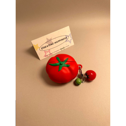 趣味创意仿真番茄西红柿适用华为pro4蓝牙freebuds6耳机壳软freeclip/4/5i硅胶Pro3/2保护套se3防摔SE2/4E女