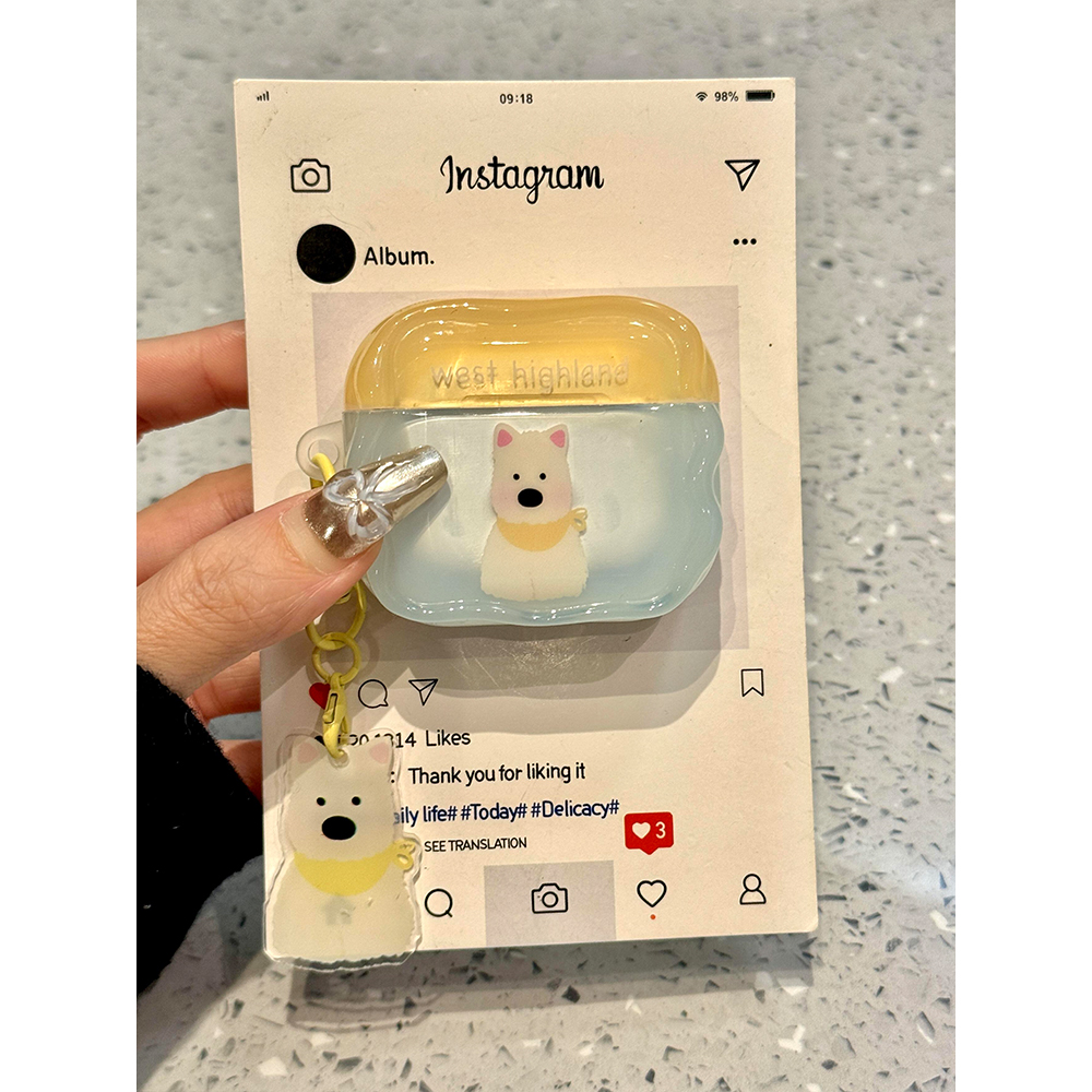 jellycat软萌可爱西高地狗狗腊肠狗适用苹果AirPods4代耳机壳AirPodsPro二代软AirPods1/2硅胶pro2保护套3代