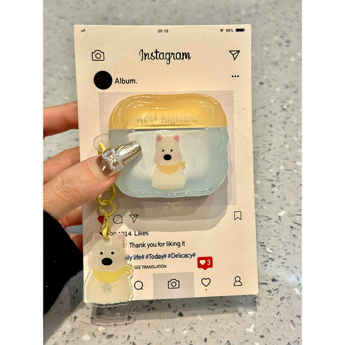 jellycat软萌可爱西高地腊肠狗适用苹果AirPods4代耳机壳AirPodsPro二代软1/2代硅胶pro2保护3代防摔Pro三代