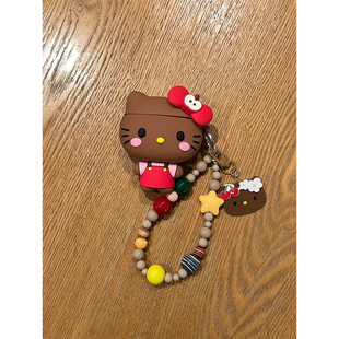 创意可爱黑皮Kitty猫防尘塞适用AirPods4代耳机壳Pro3苹果无线蓝牙AirPodsPro2代软1 2代硅胶3代防摔Pro二代