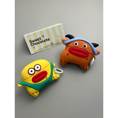 小众搞怪丑萌在逃疯子香肠嘴适用苹果无线蓝牙AirPods4代耳机壳情侣款AirPodsPro三代软AirPods1/2硅胶3代套