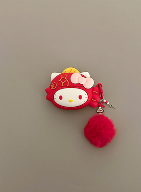 日系可爱红色锦鲤金鱼Kitty猫适用AirPodsPro三代耳机壳苹果1/2代软无线蓝牙AirPods4代硅胶Pro2代防摔3代女