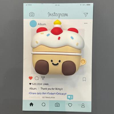 jellycat呆萌可爱蜡烛奶油蛋糕适用苹果无线蓝牙AirPodsPro耳机壳4代软AirPods1/2硅胶AirPods3代保护套Pro2