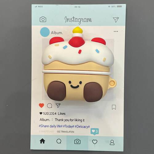 jellycat呆萌可爱蜡烛奶油蛋糕适用苹果无线蓝牙AirPodsPro耳机壳4代软AirPods1/2硅胶AirPods3代保护套Pro2