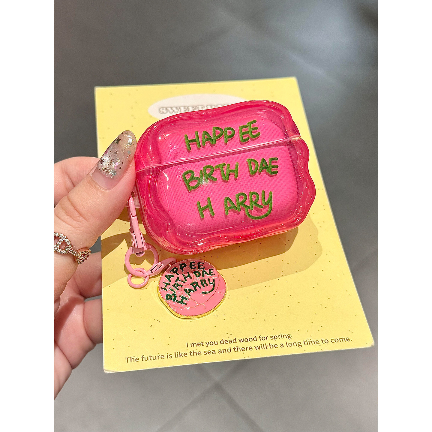 ins果冻粉哈利波特海格蛋糕适用苹果无线蓝牙AirPodsPro耳机壳AirPods4代女款AirPods1/2软硅胶3代防摔Pro2代