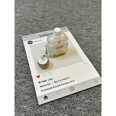 夏日趣味立体瓶盖椰子水饮料适用苹果AirPods4代耳机壳软AirPodsPro三代硅胶1/2代耳塞3代防摔pro2保护套女款