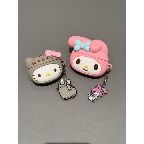 可爱胖吉喵Kitty猫美乐蒂适用AirPods4代耳机壳苹果无线蓝牙AirPodsPro三代软1/2/3代硅胶Pro2代女款Pro3防摔