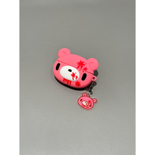小众可爱血粉暴力熊适用AirPods4代耳机壳苹果AirPodsPro3代无线蓝牙1/2/3代软硅胶Pro2代防摔套Pro三代女款