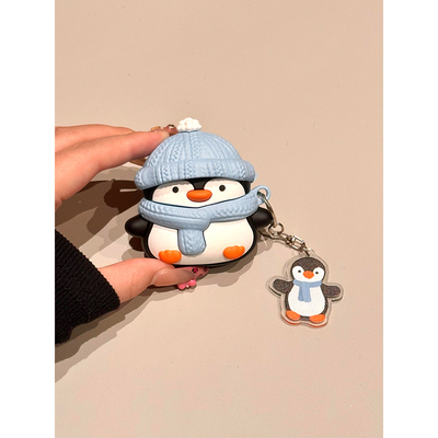 jellycat软萌可爱趣味围巾企鹅适用苹果AirPods4代耳机壳AirPodsPro三代软AirPods1/2硅胶pro2保护套AirPods3