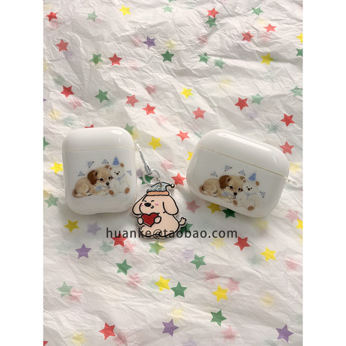 ins可爱涂鸦小狗小熊适用AirPods4代耳机壳苹果AirPodsPro3代无线蓝牙1/2/3代软硅胶Pro2代防摔套Pro三代女款