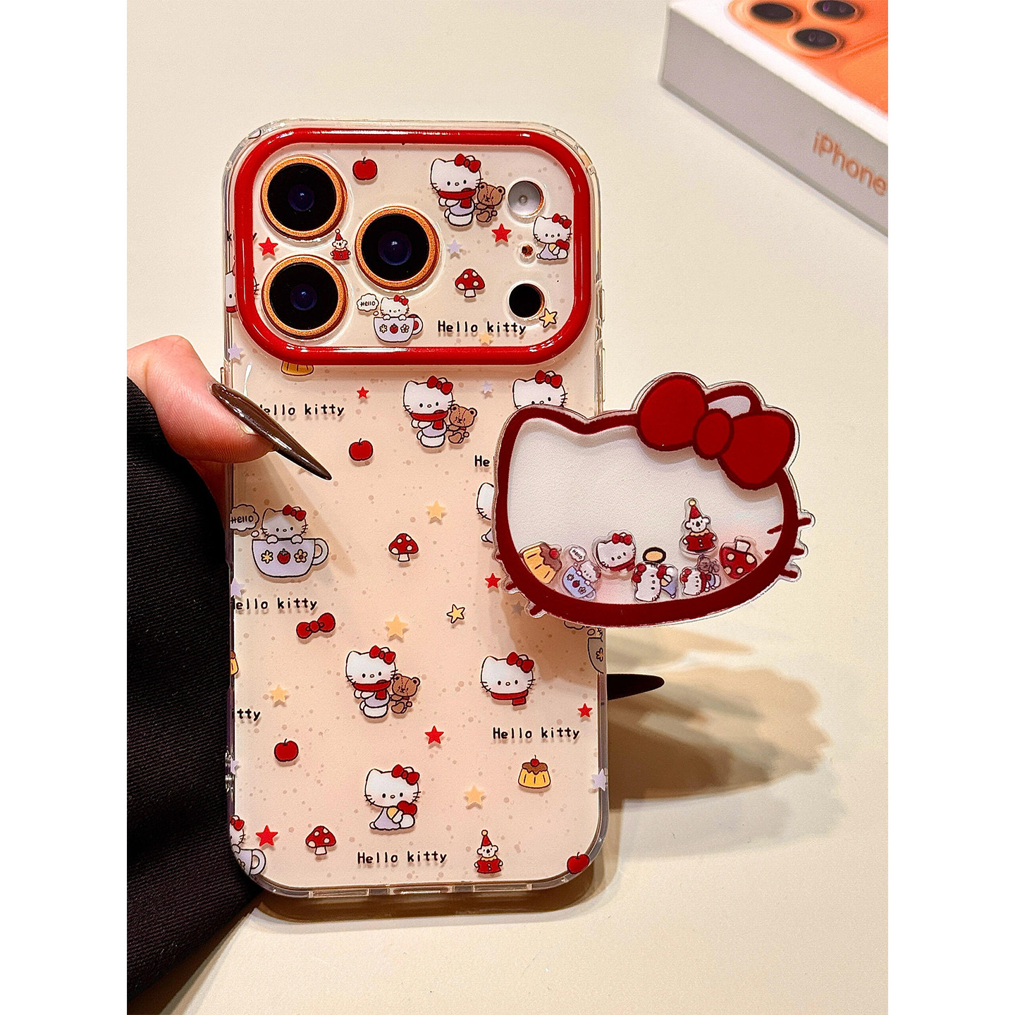 卡通可爱红围巾Kitty猫支架适用iPhone17promax手机壳苹果17新款16pro全包14防摔套15pm女款17pro独特超好看,3C数码配件,手机保护套/壳,淘宝优惠券,粉丝福利购,淘宝优惠卷