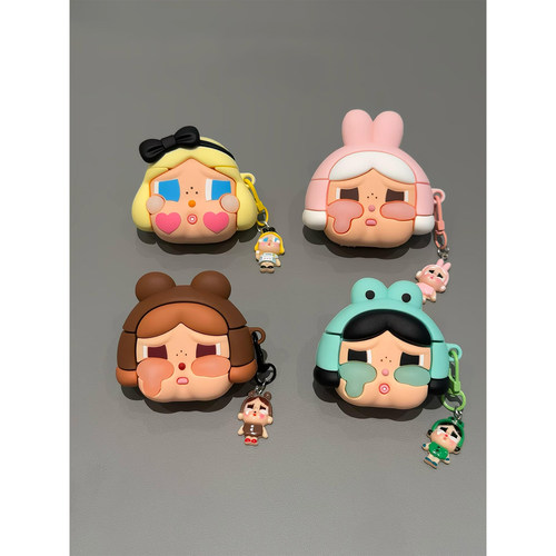 日韩人气可爱呆萌哭娃适用苹果无线蓝牙AirPodsPro三代耳机壳AirPods4代女款AirPods1/2软硅胶3代防摔Pro2代